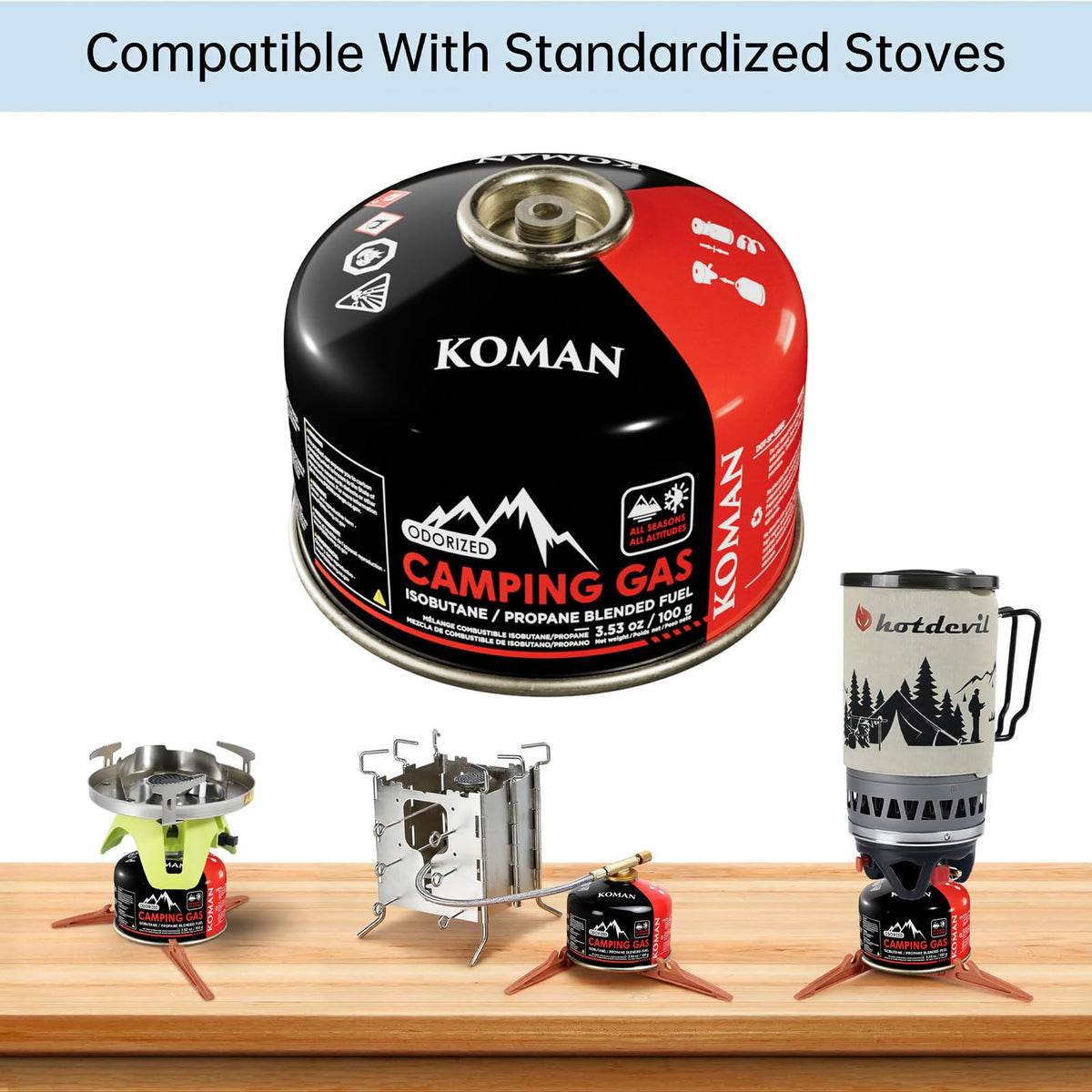 KOMAN Isobutane Fuel Canister Backpacking Stove Fuell Camping Isobutane Propane Fuel Canister 4