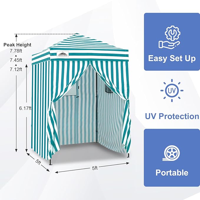 EAGLE PEAK Flex Ultra Compact 5x5 Pop-up Canopy, Sun Shelter, Changing Room, Portable Privacy Tent