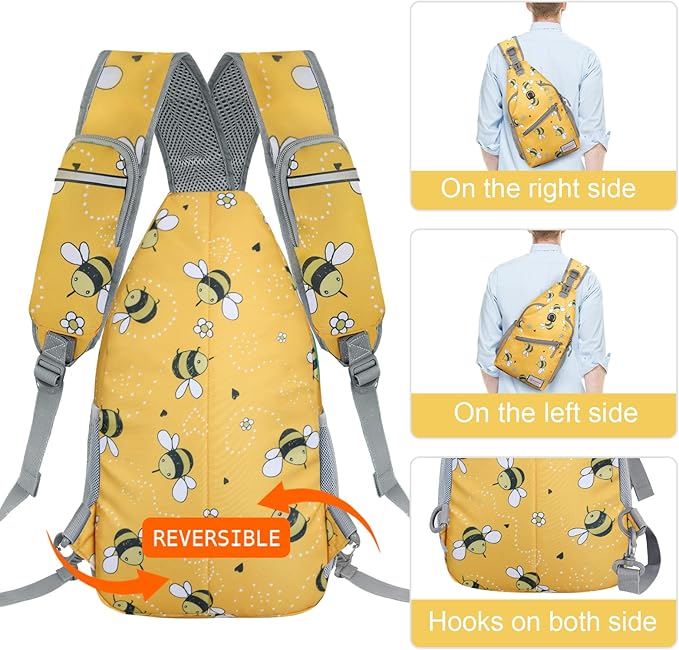 ZOMAKE Sling Bag,Small Crossbody Sling Backpack,Water Resistant Shoulder Daypack for Travel,Anti