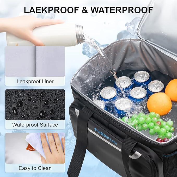 EVERFUN Small Cooler Lunch Box Mini Leak-Proof Soft Double Deck 24 Can Personal Insulated