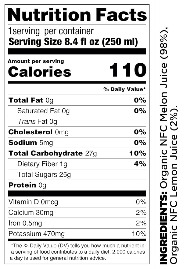 Pomona Organic Juices Pure Melon Juice, Cold Pressed Organic Juice, Non-GMO, No Sugar Added, Not
