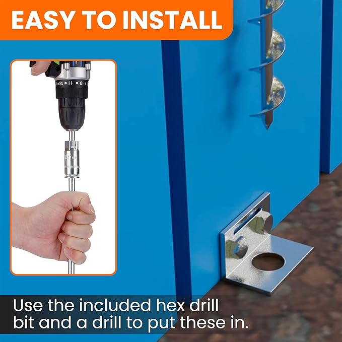 Ground Anchors Screw In - 24" Set of 4,6,8 with Brackets and Drill Bit - Earth Anchors - Mobile