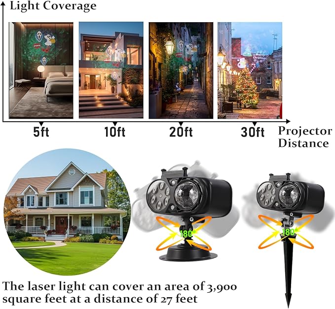 2025 Upgraded Holiday Projectors, Brighter Halloween Decorations Projector Lights, Christmas