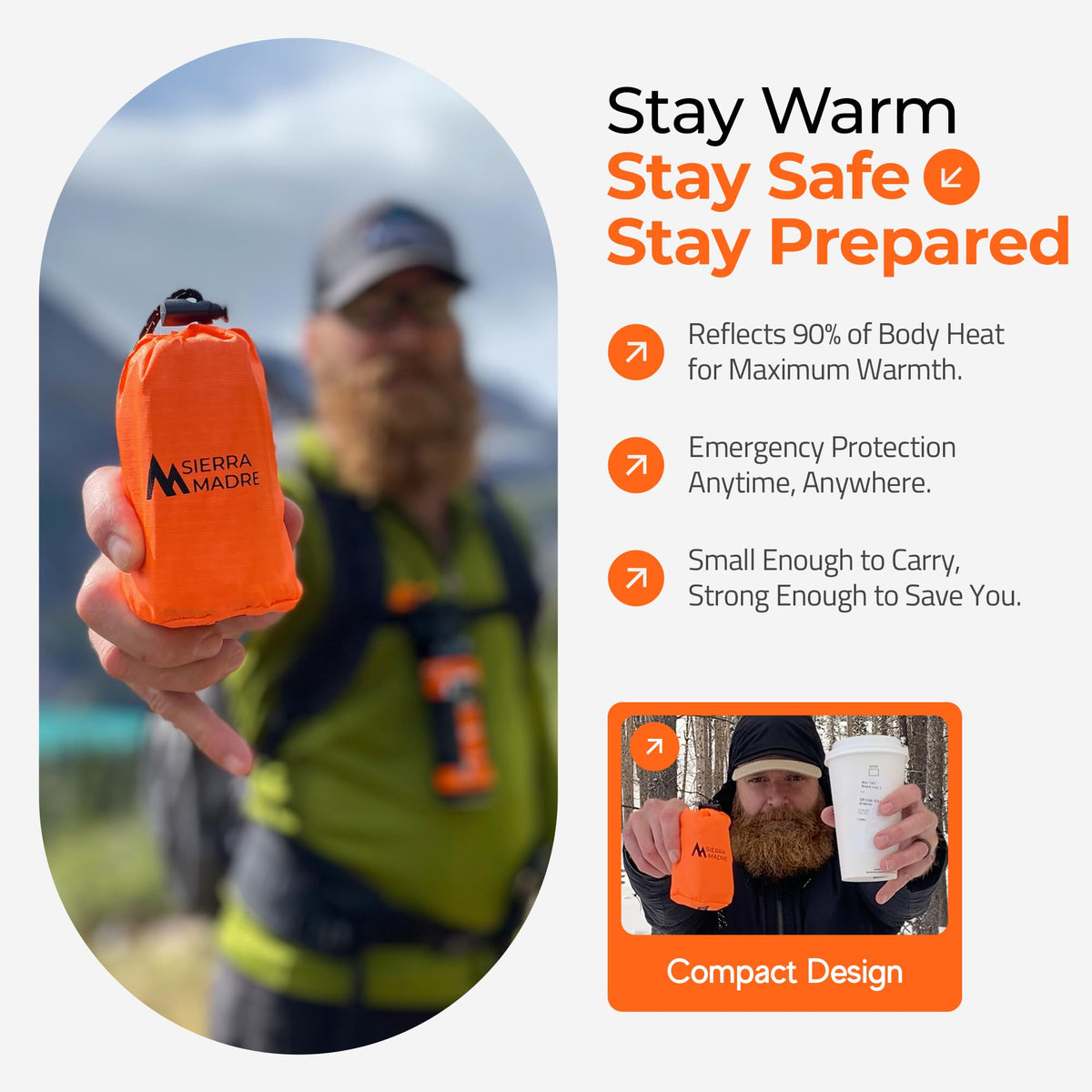 Sierra Madre Emergency Sleeping Bag, Waterproof Thermal Bivy Sack Pack 1