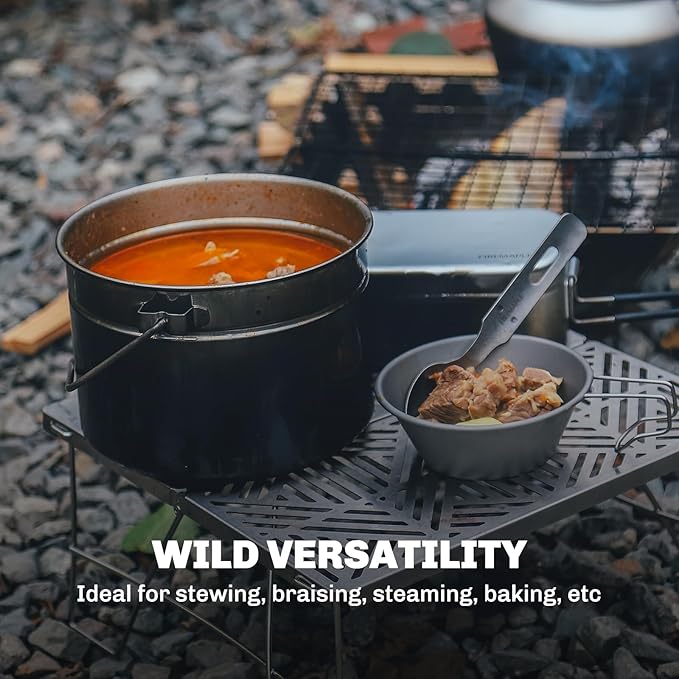 Firemaple Antarcti Stainless Steel Pot - Food Grade SUS304 Camping Pot with Steaming Function