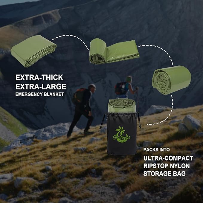 Emergency Blankets for Survival, 2-Pack/4-Pack Space Blankets, Gigantic & Extremely Thick Survival
