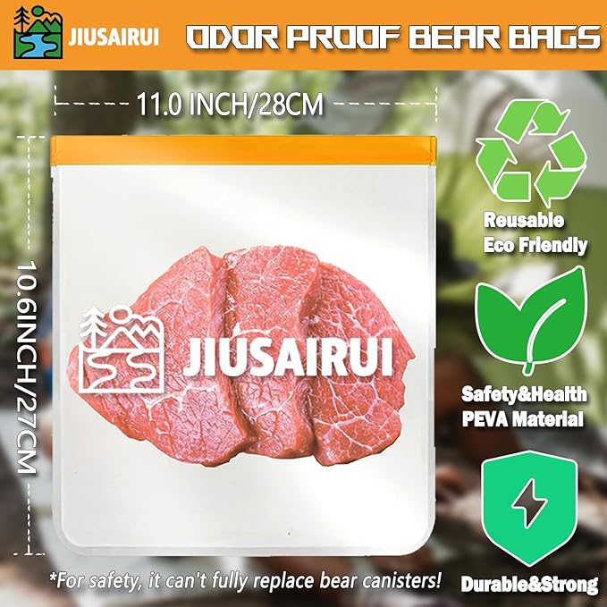 Odor Proof Bear Bags for Food Backpacking: 3Pack Reusable Bear Proof Food Storage Designed to Use
