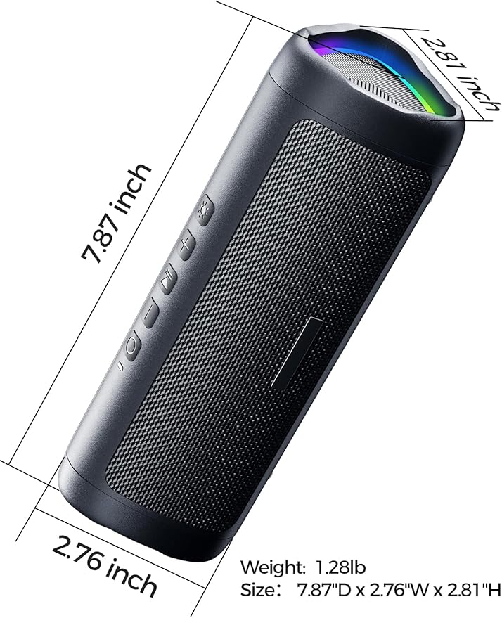 Bluetooth Speaker with HD Sound, Portable Wireless, IPX5 Waterproof, Up to 20H Playtime, TWS