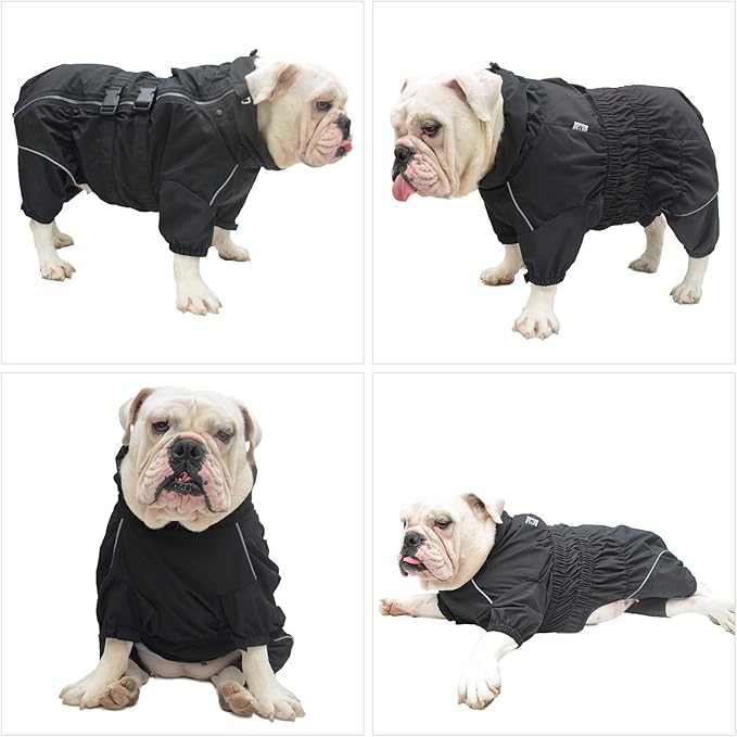 Dogs Waterproof Jacket, Lightweight Waterproof Jacket Reflective Safety Dog Raincoat Windproof