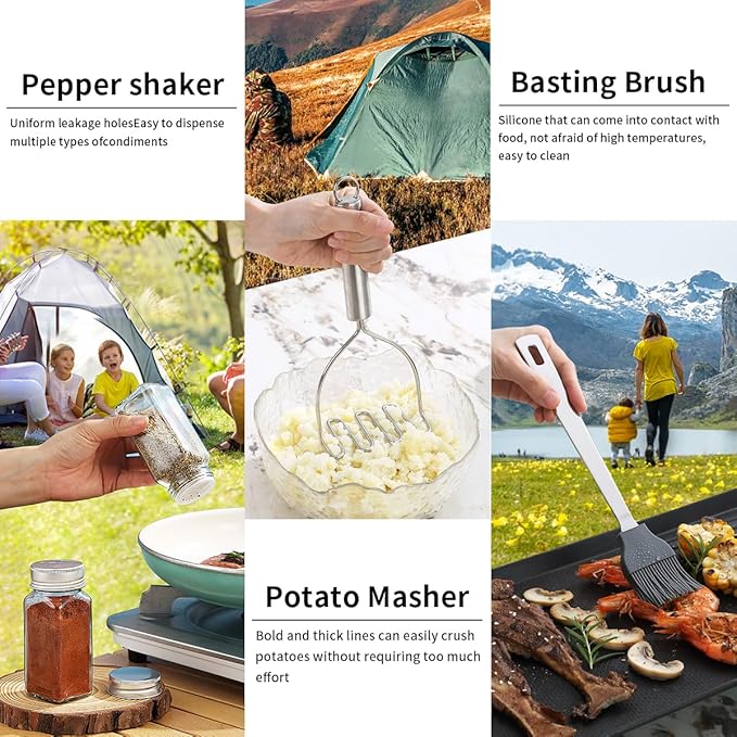 Camping Essentials Accessories Camping Gear Must Haves, Cooking Utensils Set Rv Camping Kitchen