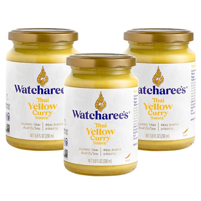 Watcharee's Thai Yellow Curry Sauce, Authentic Handcrafted Recipe, Vegan, Non-GMO, Gluten-Free