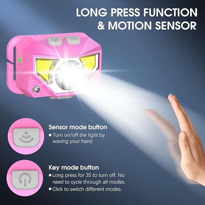 LHKNL Headlamp Flashlight, High Lumen Bright LED Rechargeable Headlight with White Red Light