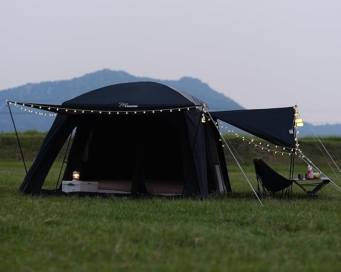 Vidalido 8-10 Person Camping Tent with 3 Door 2 Room Large Family Cabin Tents, Double Layer