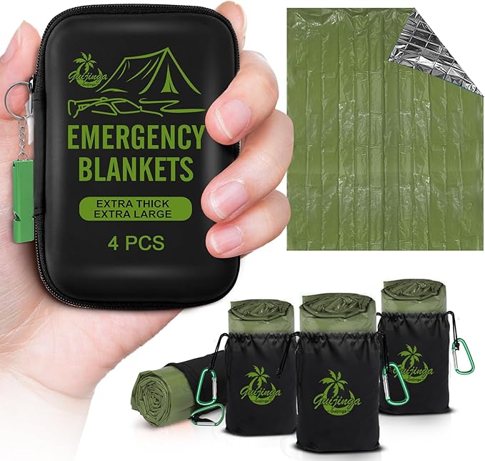 Emergency Blankets for Survival, 2-Pack/4-Pack Space Blankets, Gigantic & Extremely Thick Survival
