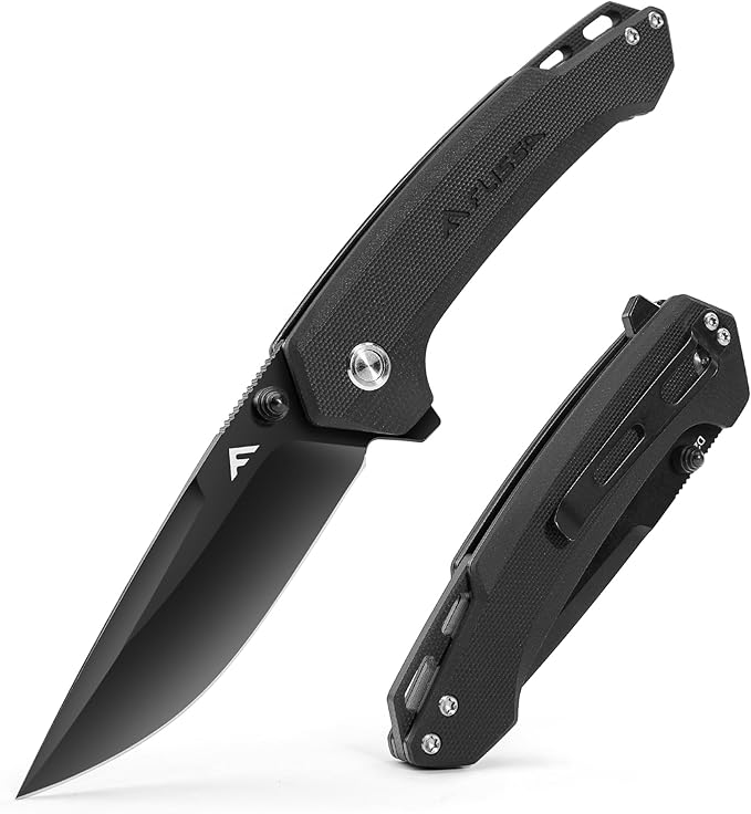 FLISSA Pocket Folding Knife, 3.2??D2 Blade G10 Handle EDC Knife with Pocket Clip Liner Lock for