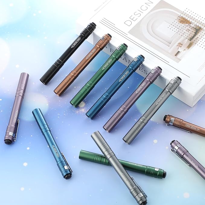 36 Pack Mini Pen Flashlights Bulk LED Pen Lights Aluminum Pocket Flashlights with Clips Small