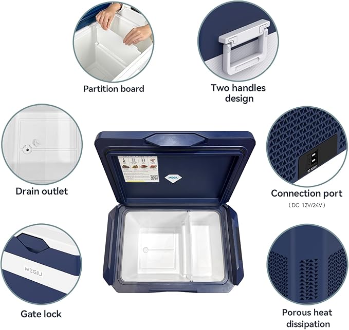 Car Fridge Portable 12V Refrigerator 40 Quart 12 Volt Freezer Compressor Cooler 12V/24V DC 110～240