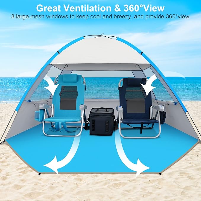 Gorich Beach Tent Sun Shelter for 3/4-5/6-7/8-10 Person with UPF 50ï¼?UV Protection, Lightweight &