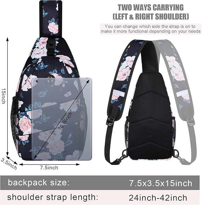 Crossbody Bags for Women Men Trendy Sling Bag Bakpack Casual Chest Bag with Convertible Shoulder