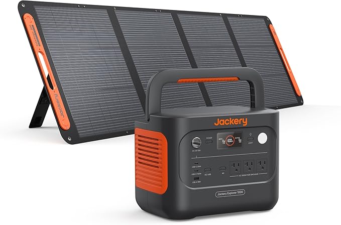 Jackery Solar Generator 1000 v2 with 200W Solar Panel,1070Wh Portable Power Station LiFePO4