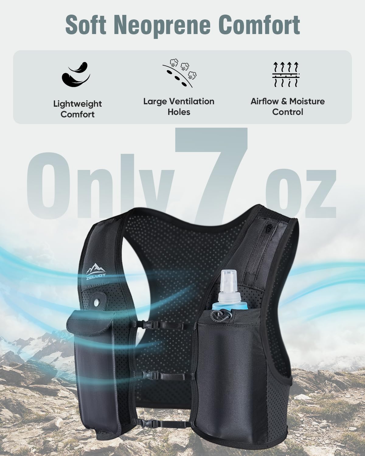 Zelvot Hydration Vest - M/L, Black - product view 6