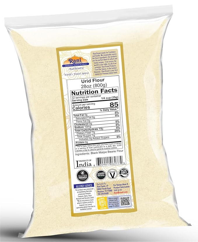 Rani Urid/Urad Flour (Black Matpe Beans Flour) 28oz (1.75lbs) 800g ~ All Natural | Vegan | Gluten