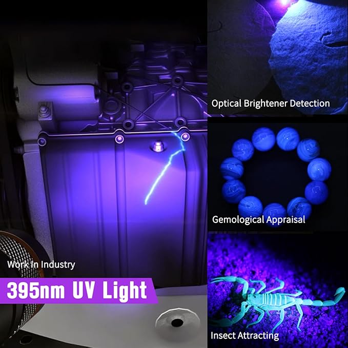 NICRON B75 High Power UV Flashlight Rechargeable LED 1000 Lumens 395nm Ultraviolet, 90 Degree 4