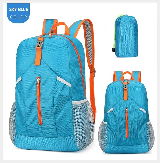 25L Foldable Hiking Backpack Lightweight Packable Basic-Daypack Collapsible Bag Water-Resistant