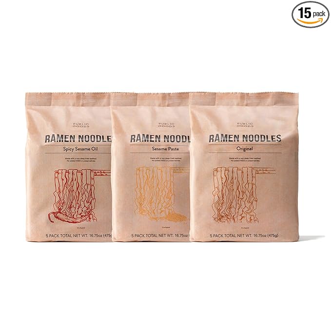 Public Goods Ramen Noodles | Brothless Vegan & Vegetarian Instant Ramen | Healthy, High Protein