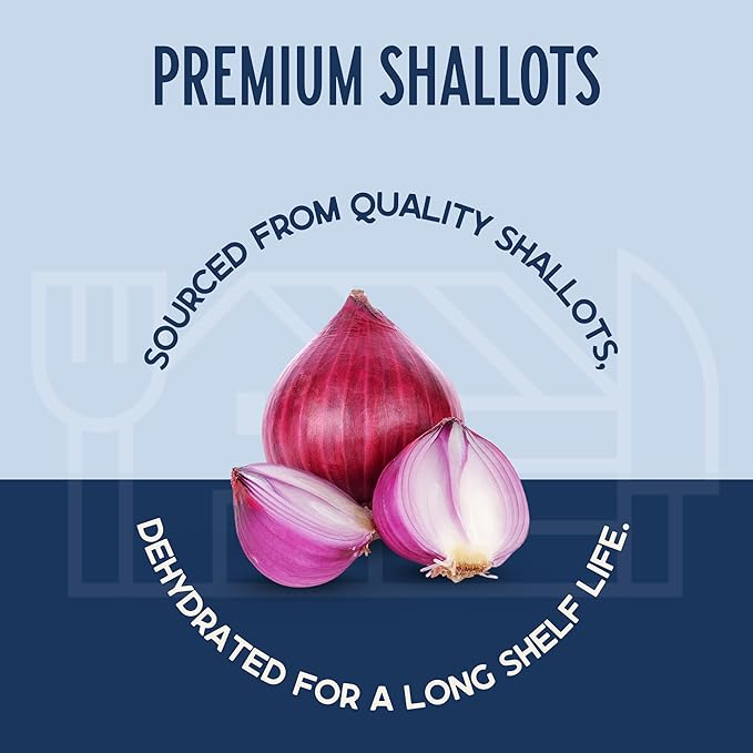 Harmony House Premium Dehydrated Shallots (8 oz, Quart Size Jar)