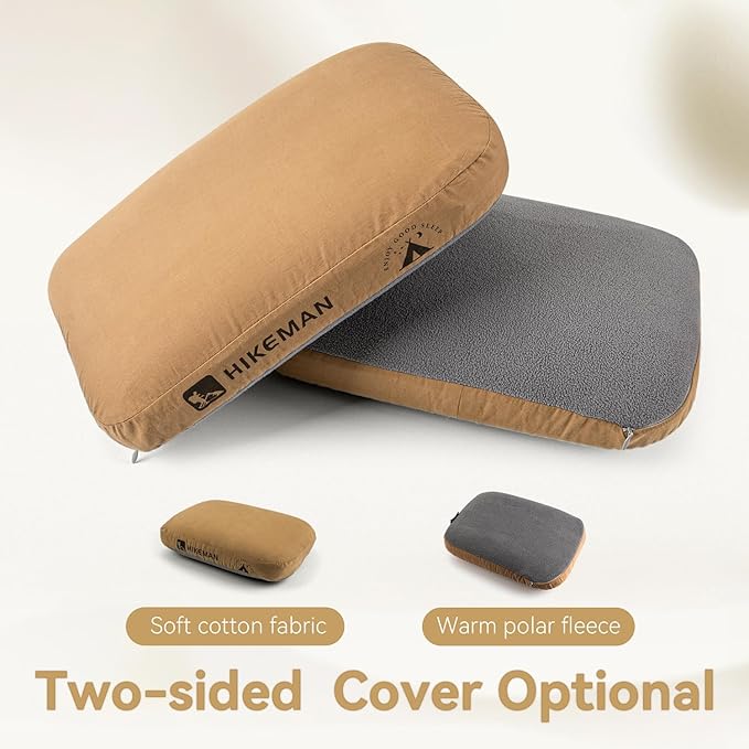 HIKEMAN Camping Memory Foam Pillow - Ultralight Travel Backpacking Ergonomic Pillow with Removable