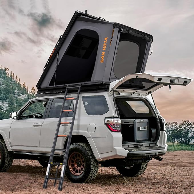 Sanhima Rooftop Tent Hard Shell - Hotham Overland Aluminium Roof Top Tent w/Larger Space, LED Strip