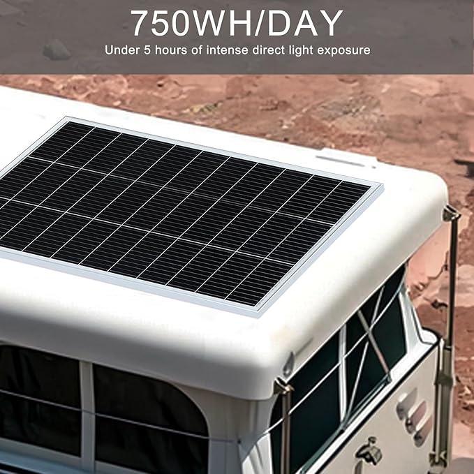 Solar Panel 300W 12V/24V, 2pcs 150W High-Efficiency Monocrystalline PV Module Power for Battery
