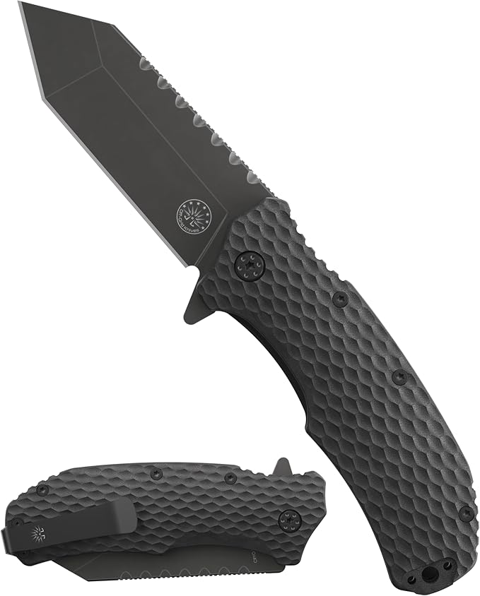 Off-Grid Knives - Rapid Fire Viper, Assisted Tanto Blade, Hard Use Build, Tactical, Camping &