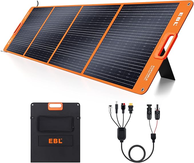 EBL 200W Portable Solar Panel for Power Station, Waterproof IP65 Foldable Solar Panel with MC-4
