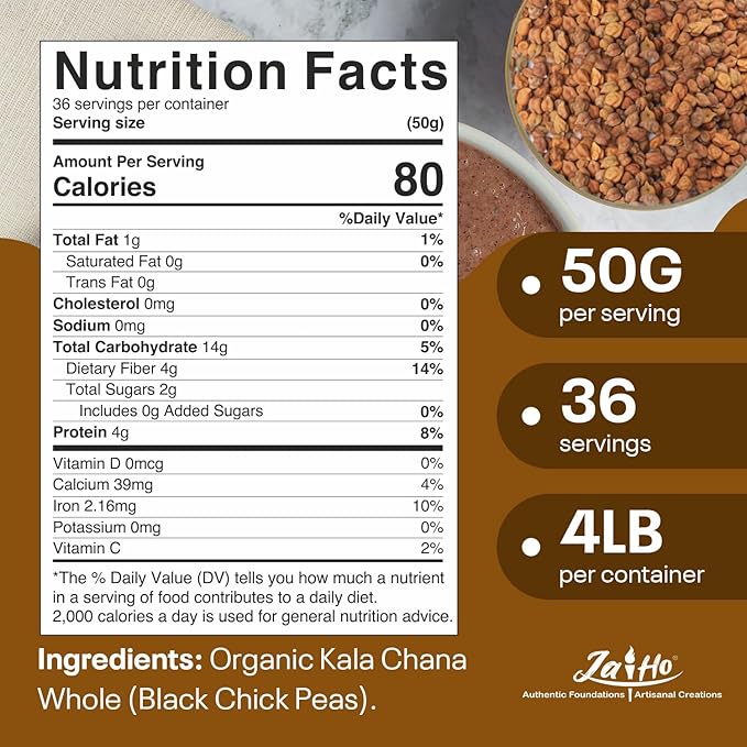 Jai Ho Certified Organic Kabuli Chana Garbanzo Beans 4 lb | Chickpeas Lentils | Indian Kabuli Chole