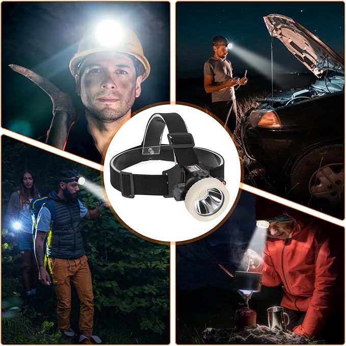 Mining Headlight Rechargeable Cap Lamp, 7 LEDs Super Bright Explosion Proof Hard Hat Light, Coon