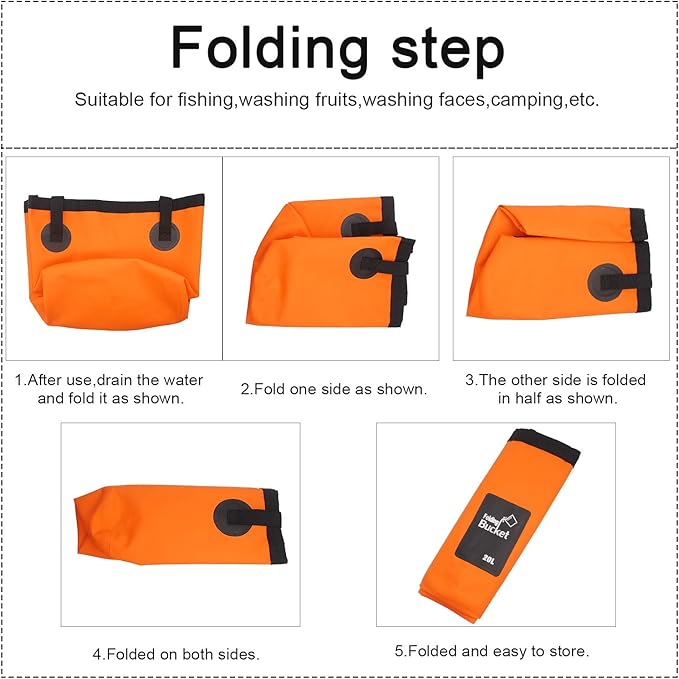 Esthesia Collapsible Bucket, 5 Gallon Portable Folding Water Container for Travelling, Camping