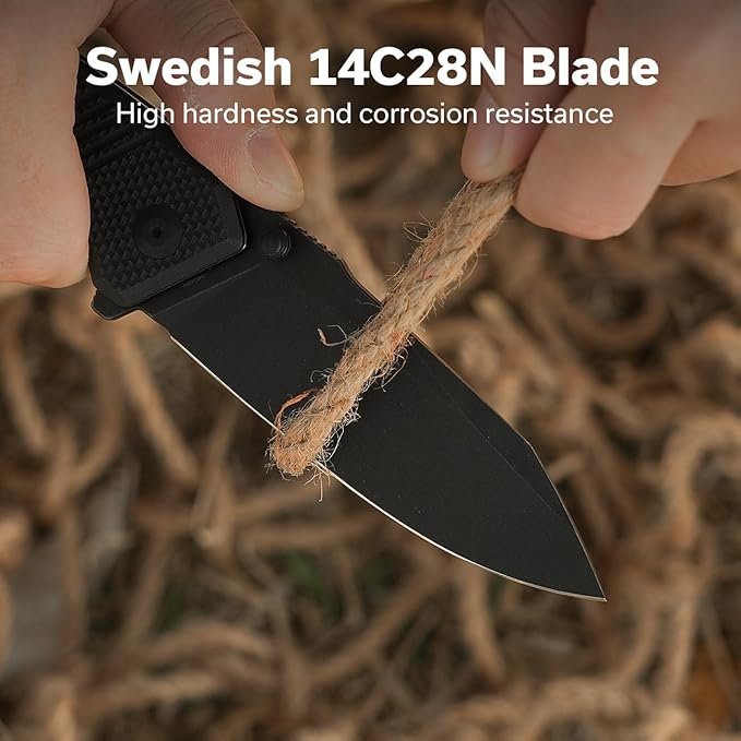 CIVIVI Placoid Pocket Knife for EDC, Folding Knife with 3.67" 14C28N Blade G-10 Handle For Men