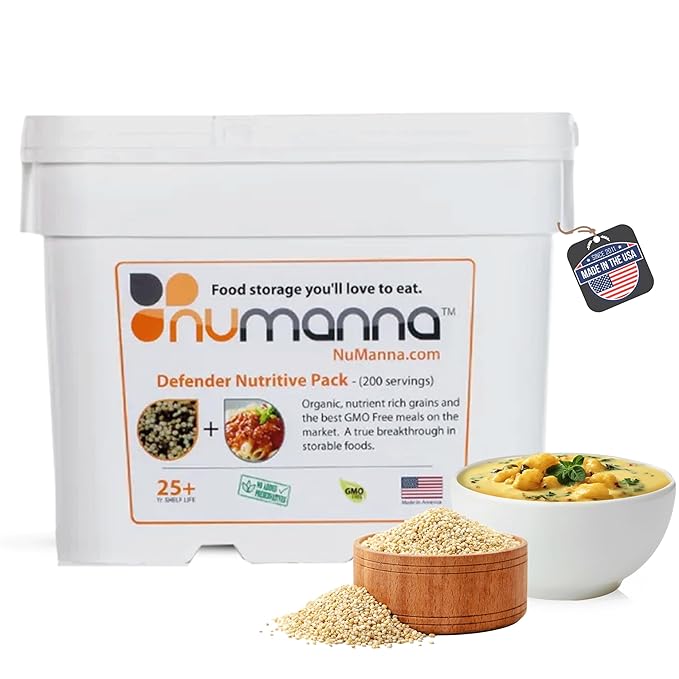 Numanna Defender Nutritive Pack Bucket 1224 Servings | 6-Months Emergency Food Supply | GMO-Free