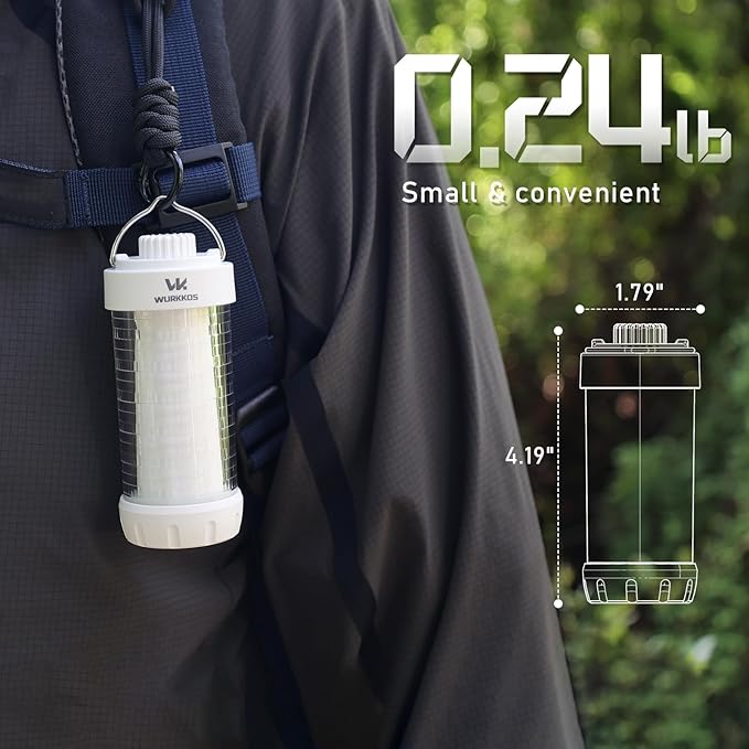 Wurkkos CL01 Camping Lantern Rechargeable, 550LM Waterproof Tent Light with Magnet Base, Up to 300H