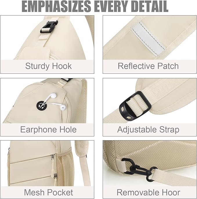 Crossbody Bags for Women Men Trendy Sling Bag Bakpack Casual Chest Bag with Convertible Shoulder