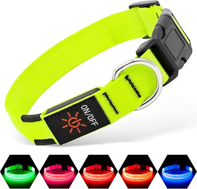 Illumifun LED Collar for Small Dogs, USB Rechargeable Light Up Dog Collar, Flashing Pet Safety