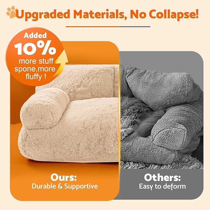 Gimars Upgrade Large Cat Bed for Indoor Cats -Added 10% More Stuff Sponge, Orthopedic Pet Couch