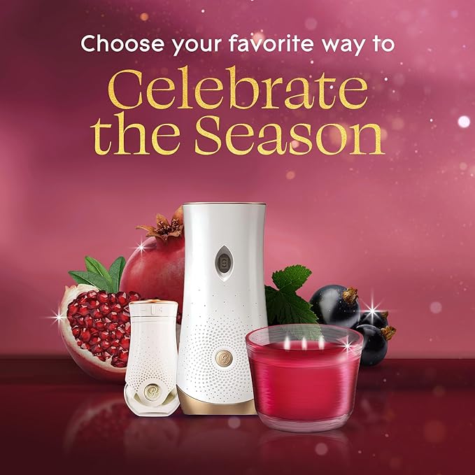 Glade 3-Wick Scented Candle Jar, Pomegranate & Currant, Air Freshener Infused with Essential Oils