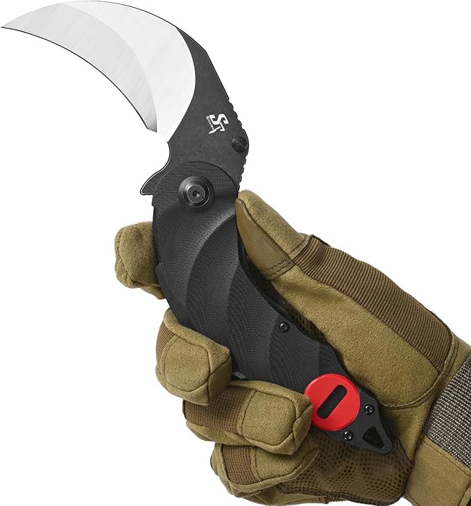 Sitivien ST160 Pocket Folding Knife,K110 Steel Blade with G10 Handle EDC Tool Knife for Outdoor