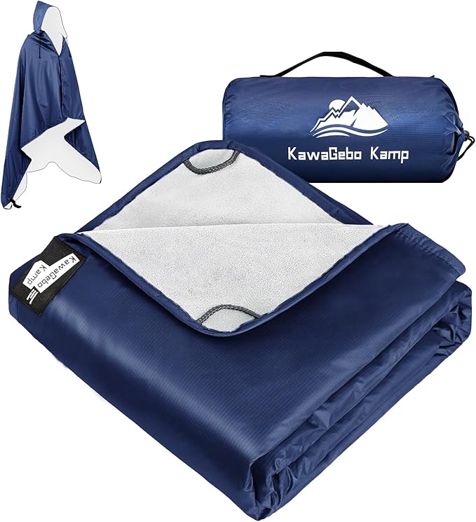 Fleece Waterproof Outdoor Blanket - Windproof Stadium Blanket for Camping, Picnics, and Sports Stay