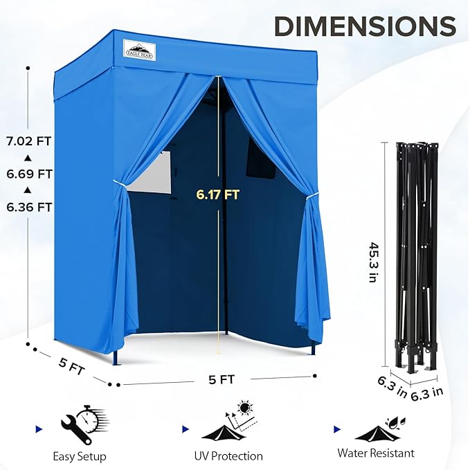 EAGLE PEAK Flex Compact 5x5 Pop-up Canopy Changing Room, Portable Privacy Dressing Room for Indoor