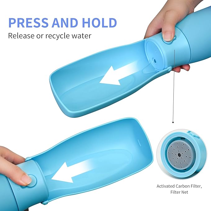 Dog Water Bottle, Travel Puppy Water Bowl, Leak Proof Portable Puppy Water Dispenser, Foldable Dog