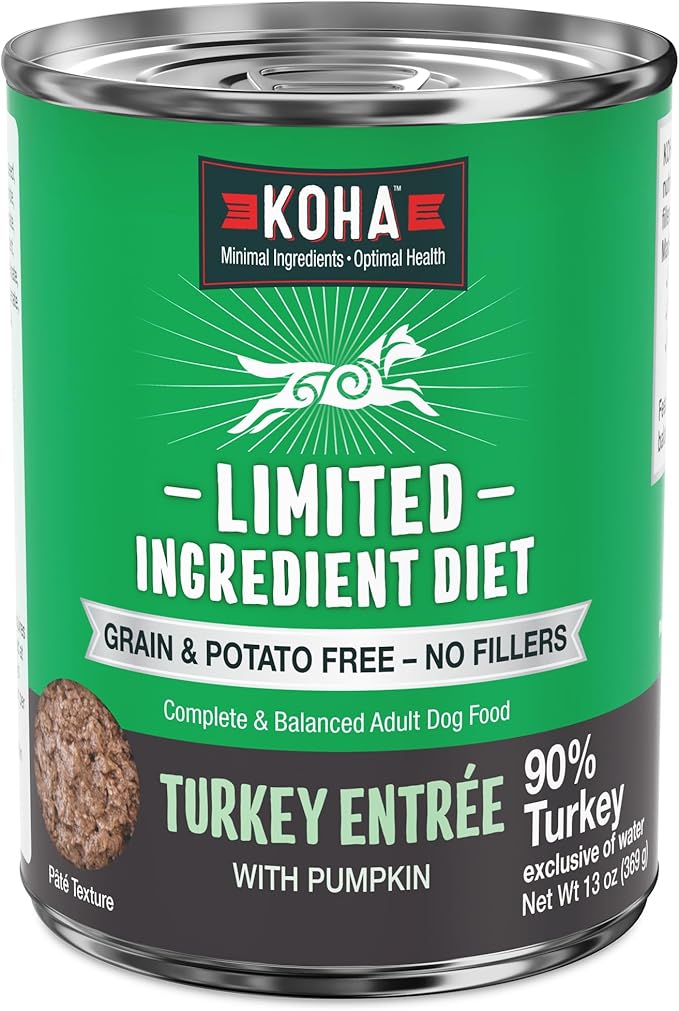 KOHA Limited Ingredient Diet Turkey Entrée for Dogs - Grain Free Wet Dog Food with No Fillers